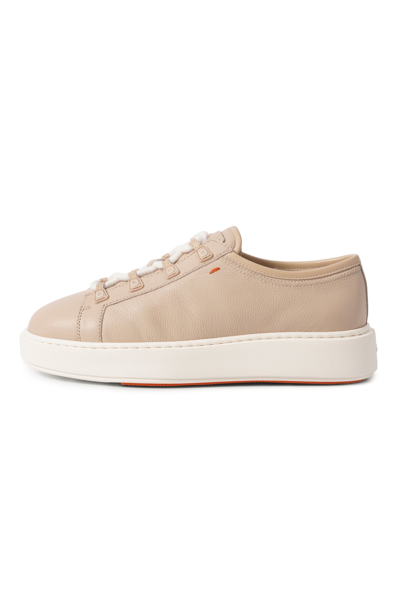 Кожаные кеды SANTONI бежевого цвета по цене 88700 руб., арт. WBCG61537BARPGA0, фото 4 Кожаные кеды SANTONI, арт. WBCG61537BARPGA0, фото 4