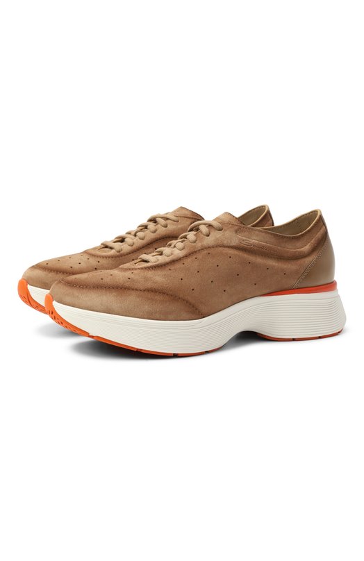 Замшевые кроссовки Easy Bounce Santoni WBBG61376BARKTNY Коричневый WBBG61376BARKTNY