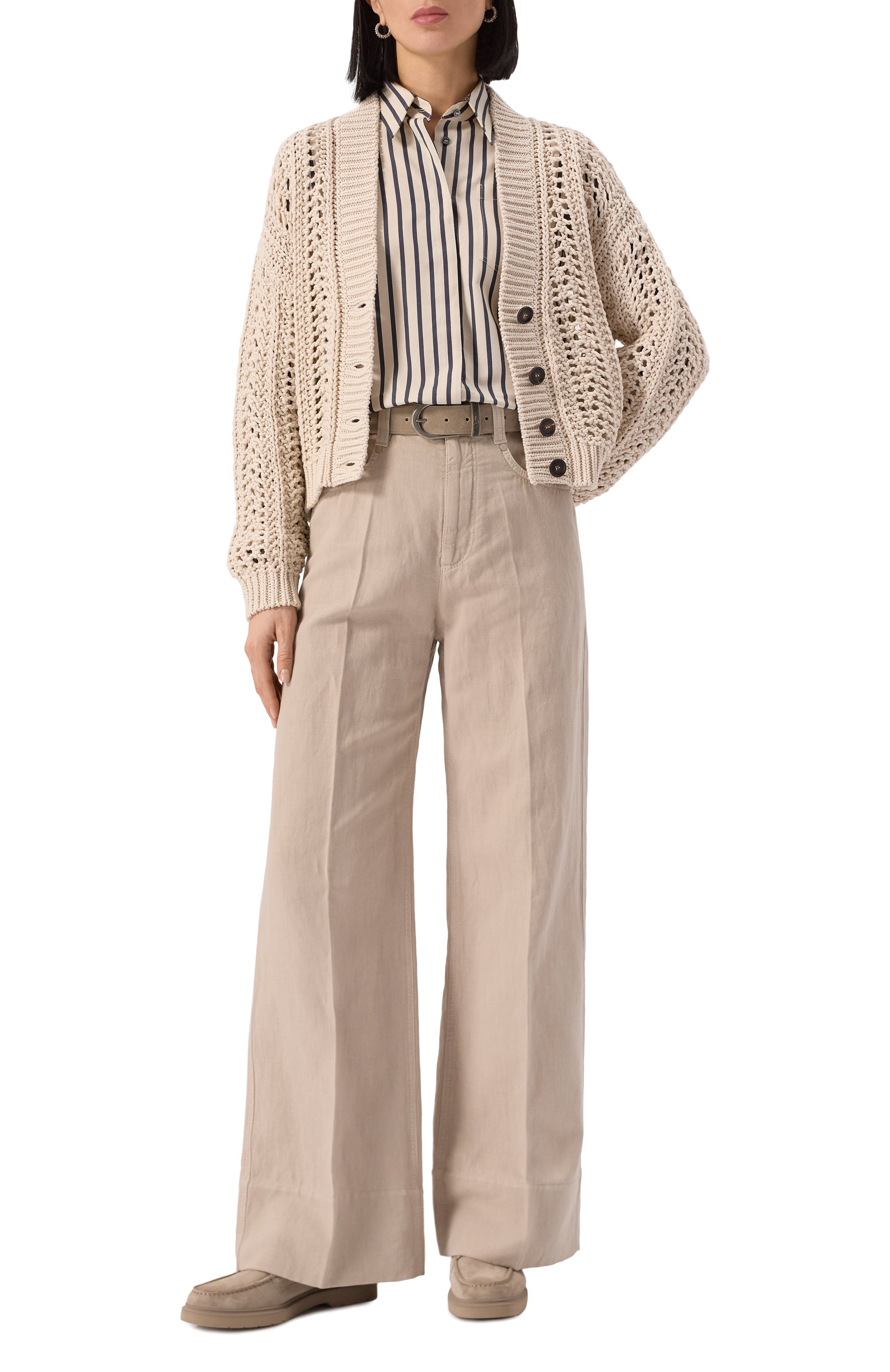 Брюки из хлопка и льна BRUNELLO CUCINELLI, арт. ML996P5992, фото 2