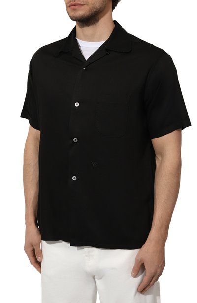 Рубашка из вискозы MAISON MARGIELA черного цвета по цене 72400 руб., арт. S50DR0006/S60495, фото 3 Рубашка из вискозы MAISON MARGIELA, арт. S50DR0006/S60495, фото 3