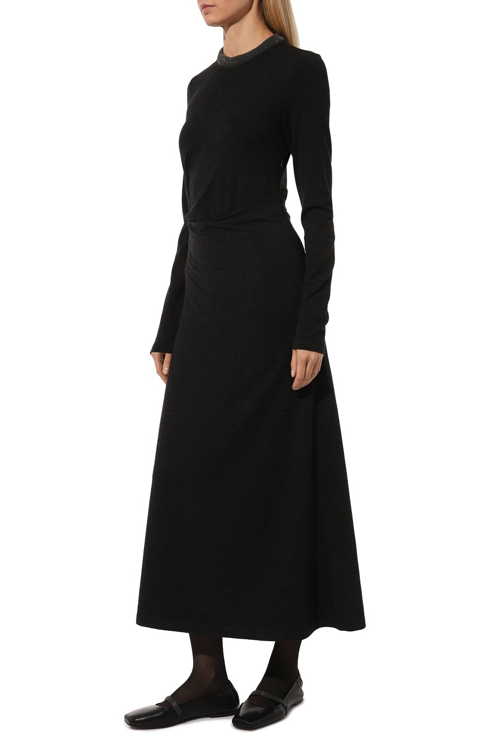 Шерстяное платье BRUNELLO CUCINELLI черного цвета по цене 351500 руб., арт. MPR25AHR33, фото 3 Шерстяное платье BRUNELLO CUCINELLI, арт. MPR25AHR33, фото 3