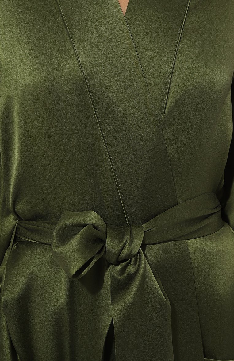 Шелковый халат KLEED LOUNGEWEAR, арт. AW24R0BJN/KHAKI, фото 1