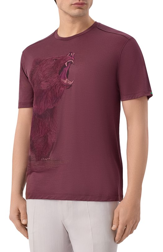 Шерстяная футболка Stefano Ricci MNH5204440/WV Бордовый  MNH5204440/WV Фото 3