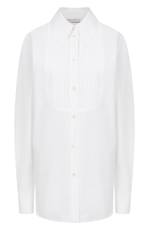 Хлопковая рубашка Nina Ricci 25ACT0033/C01077 Белый 25ACT0033/C01077