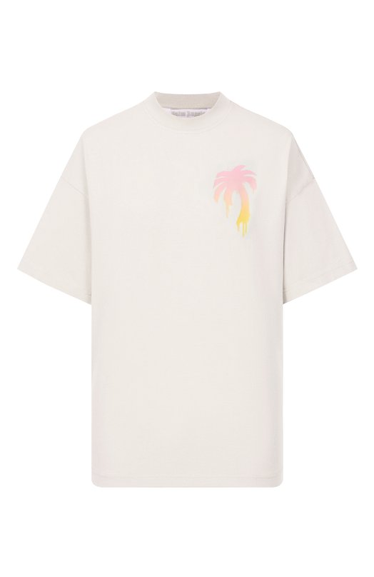 Хлопковая футболка Palm Angels PWAA07BS26JER004 Кремовый PWAA07BS26JER004