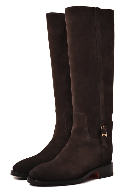 Замшевые сапоги Santoni WSHG71084BJ2NHSY Коричневый WSHG71084BJ2NHSY