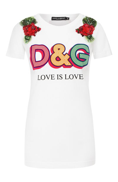 Женская хлопковая футболка DOLCE & GABBANA, арт. F8H32Z/G7SAY