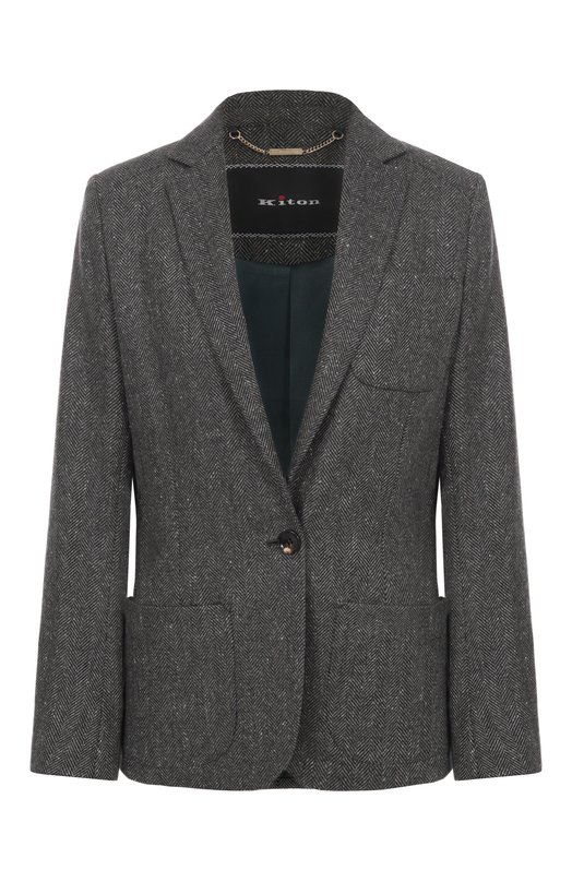 Шерстяной жакет Kiton D58506AK0546G01 Серый D58506AK0546G01