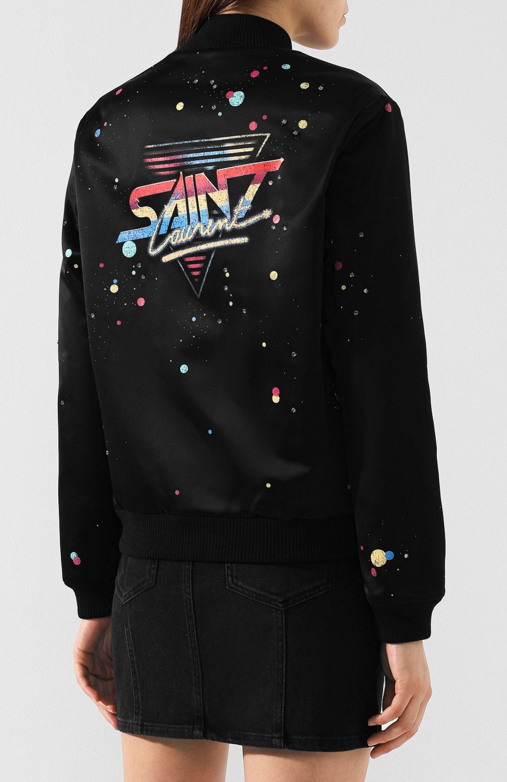 Бомбер из смеси хлопка и вискозы SAINT LAURENT, арт. 587243/Y359V, фото 4