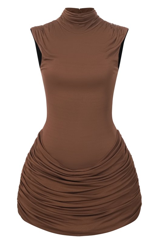 Платье из вискозы Giuseppe di Morabito 06PSDR705 16301 Коричневый 06PSDR705 16301