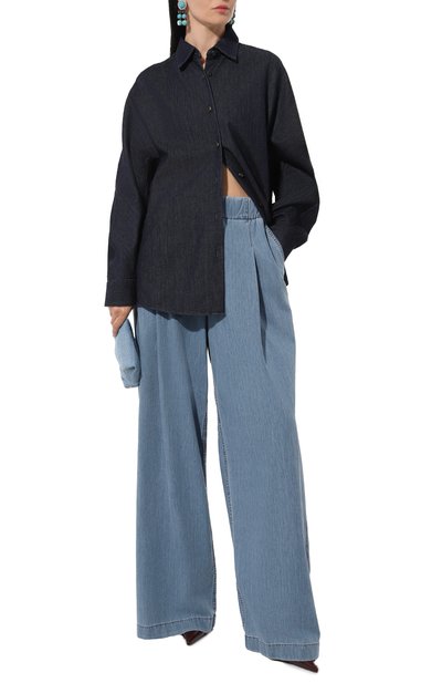 Джинсовая рубашка DRIES VAN NOTEN темно-синего цвета по цене 46050 руб., арт. 010718-8431, фото 2 Джинсовая рубашка DRIES VAN NOTEN, арт. 010718-8431, фото 2