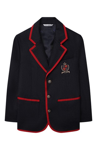 Шерстяной пиджак DOLCE & GABBANA темно-серого цвета по цене 78150 руб., арт. L41E82/G7A3P/8-14, фото 1 Шерстяной пиджак DOLCE & GABBANA, арт. L41E82/G7A3P/8-14, фото 1
