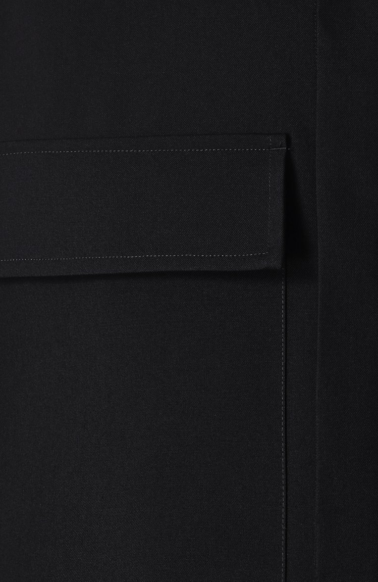 Мужская шерстяная рубашка JIL SANDER черного цвета, арт. J23DL0104/J40159 | Фото 6 (Материал внешний: Шерсть; Рукава: Длинные; Длина (для топов): Стандартные; Воротник: Кент; Манжеты: На пуговицах; Случай: Повседневный; Принт: Однотонные; Стили: Минимализм; Материал подклада: Хлопок; Детали: Без декора; Автоматизация ТО: Проставлено; Автоматизация состава: Проставлено)