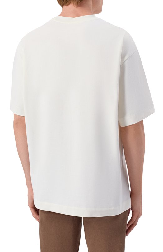 Хлопковая футболка 12 STOREEZ 136246 Кремовый  136246 Фото 4