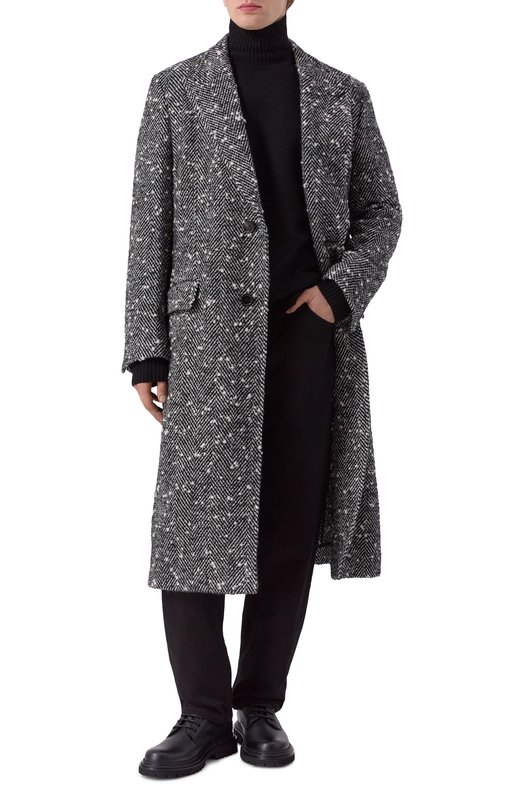 Шерстяное пальто Dolce & Gabbana G052WT/FCMC6 Серый  G052WT/FCMC6 Фото 2