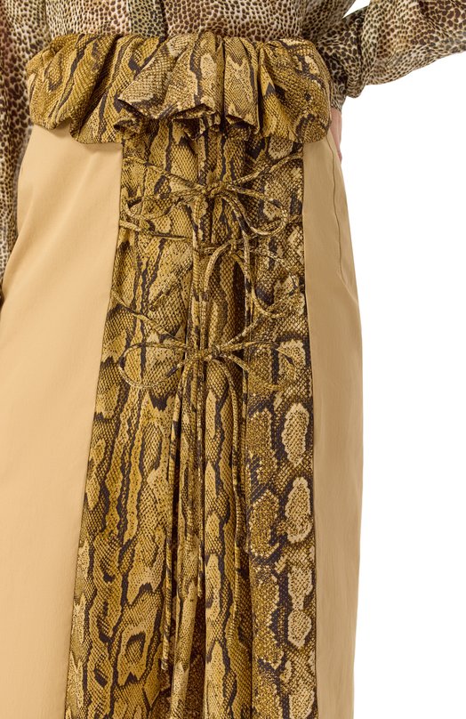 Юбка из хлопка и вискозы Dries Van Noten 251-010805-1147 Бежевый  251-010805-1147 Фото 5