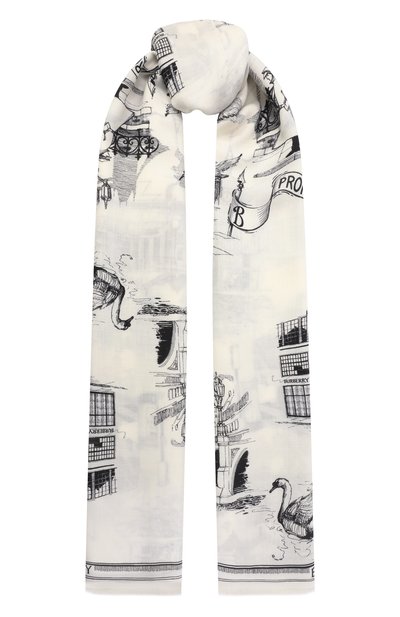 Женский палантин из шелка и шерсти BURBERRY, арт. 8111251