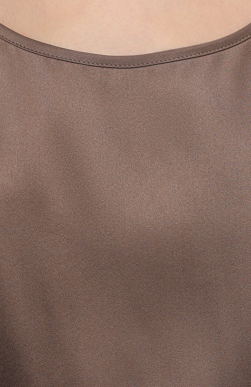Шелковый топ WEEKEND MAX MARA темно-коричневого цвета по цене 25570 руб., арт. PAN 31660116, фото 5 Шелковый топ WEEKEND MAX MARA, арт. PAN 31660116, фото 5