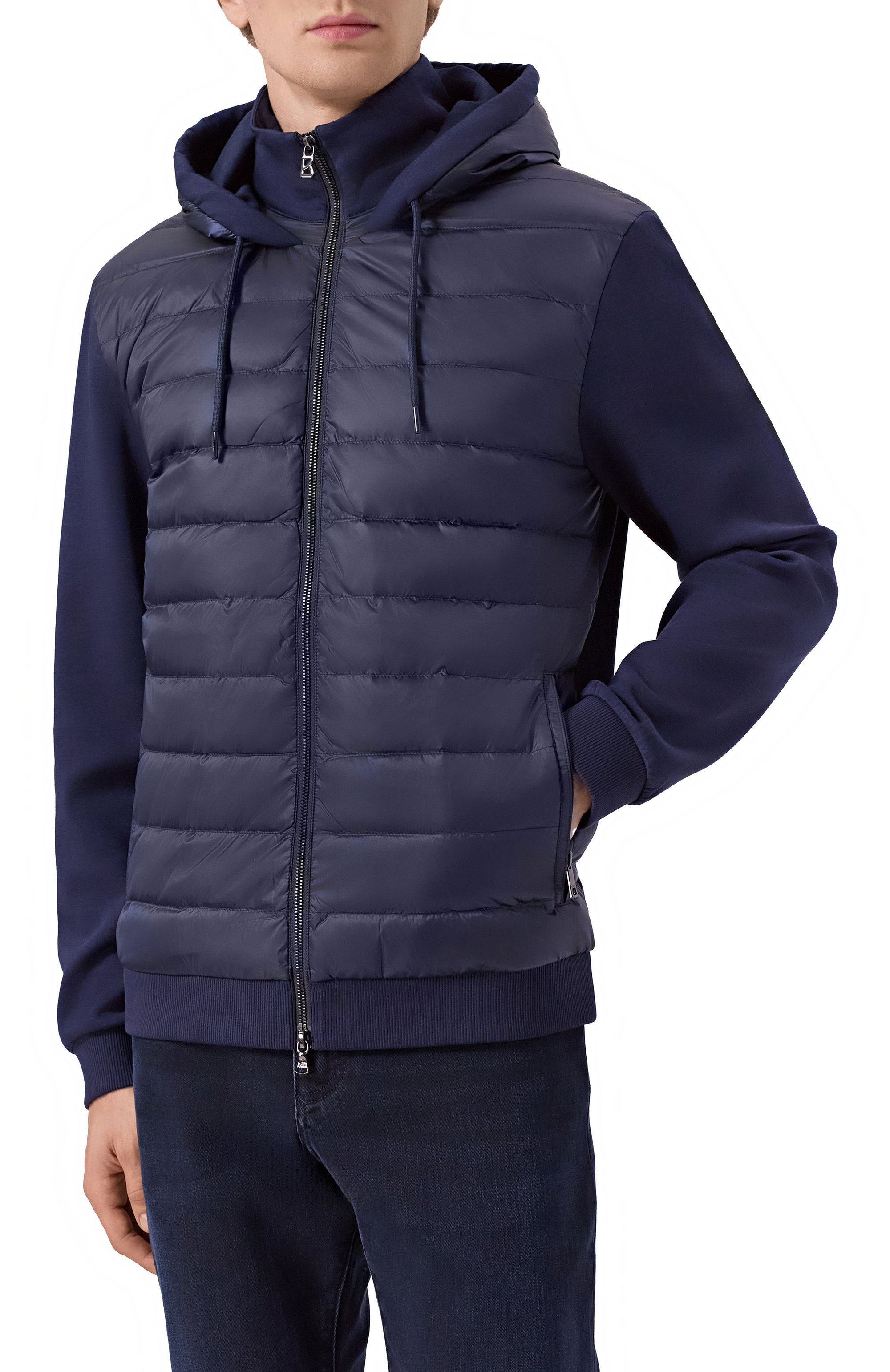 Комбинированная толстовка BOGNER темно-синего цвета по цене 60100 руб., арт. 88145253, фото 3 Комбинированная толстовка BOGNER, арт. 88145253, фото 3