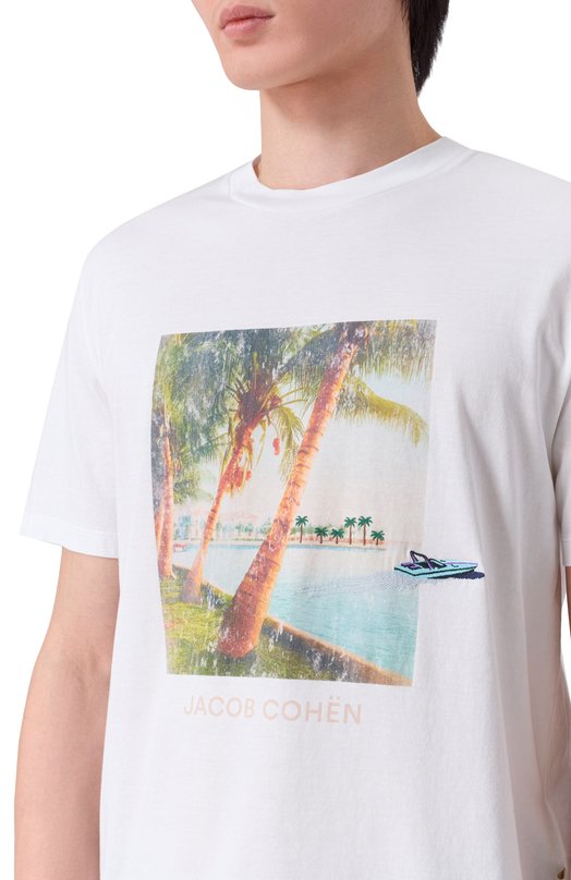 Хлопковая футболка Jacob Cohen JUR_4R002 002 M4530 L1 Белый  JUR_4R002 002 M4530 L1 Фото 5