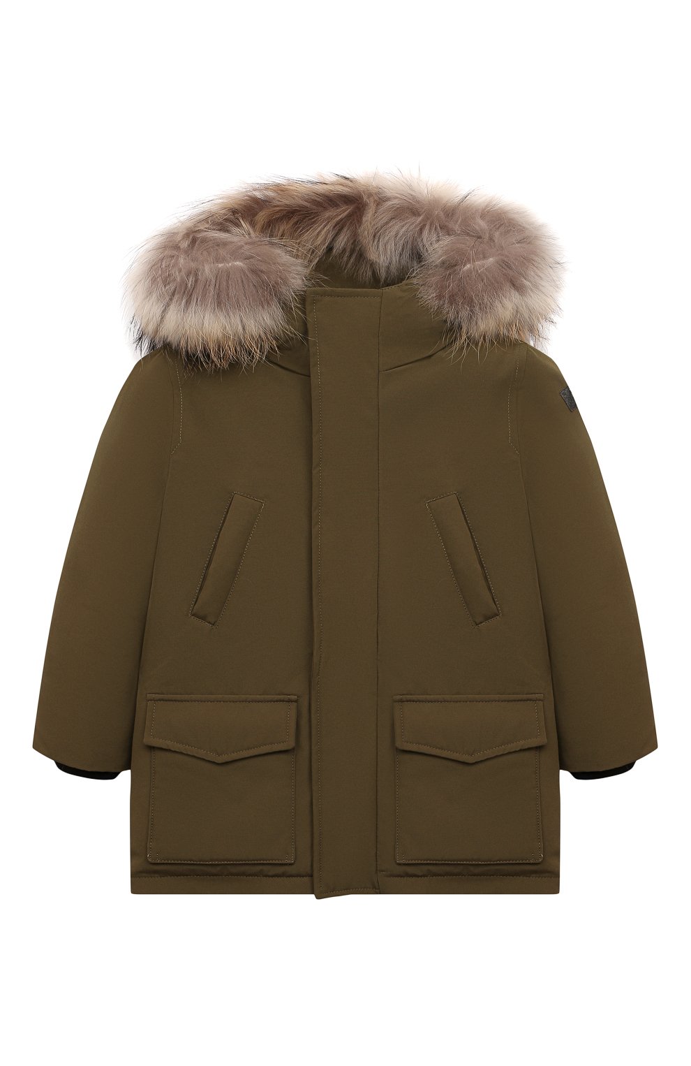 Пуховая парка IL GUFO хаки цвета по цене 57800 руб., арт. A21GP241N0060/5A-8A, фото 1 Пуховая парка IL GUFO, арт. A21GP241N0060/5A-8A, фото 1
