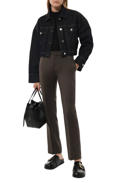 Шерстяные брюки SASUPHI коричневого цвета по цене 95500 руб., арт. W23301/W0, фото 2 Шерстяные брюки SASUPHI, арт. W23301/W0, фото 2