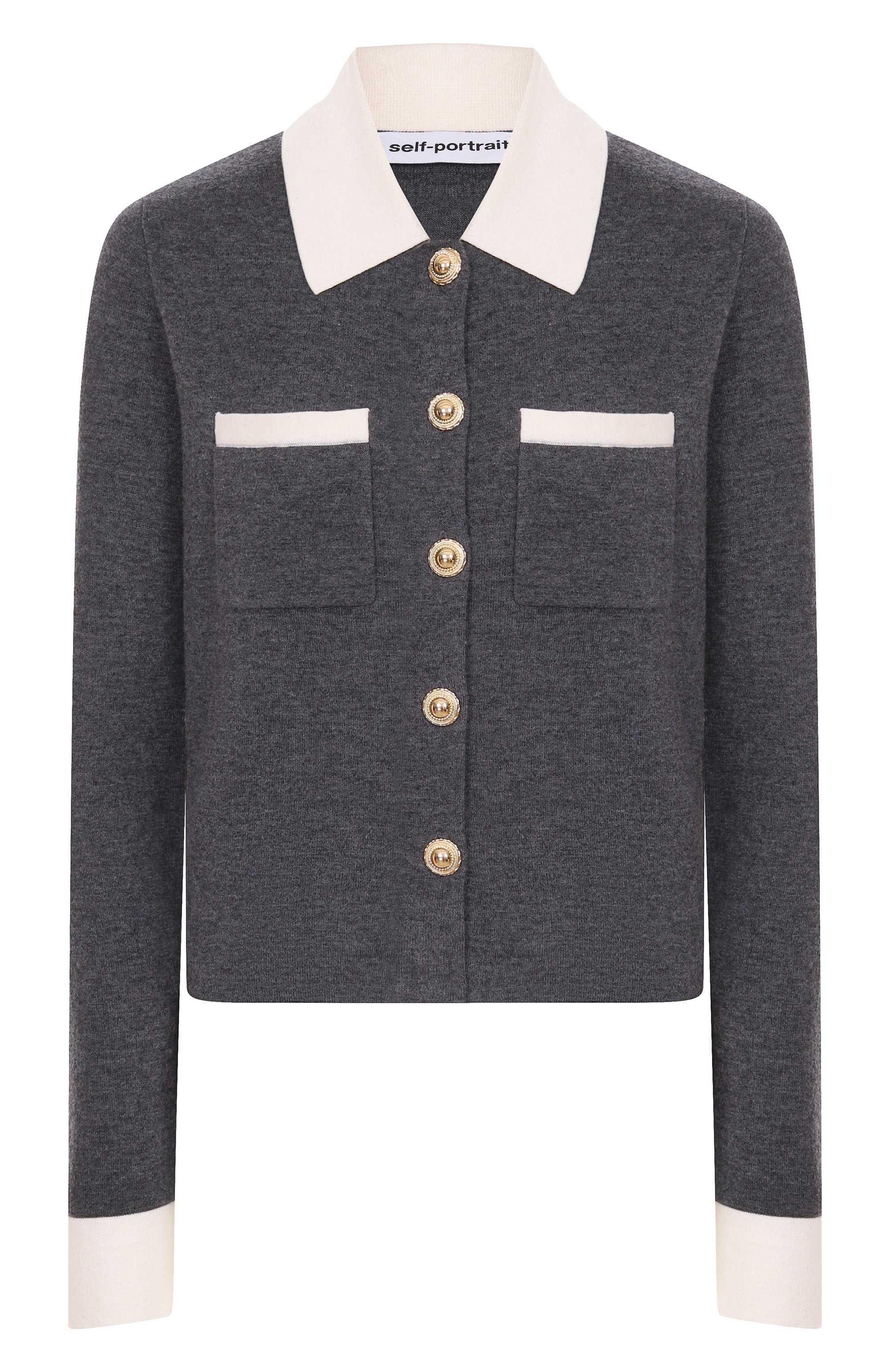 Кардиган из шерсти и кашемира SELF-PORTRAIT, арт. PF25-048C-GR, фото 1