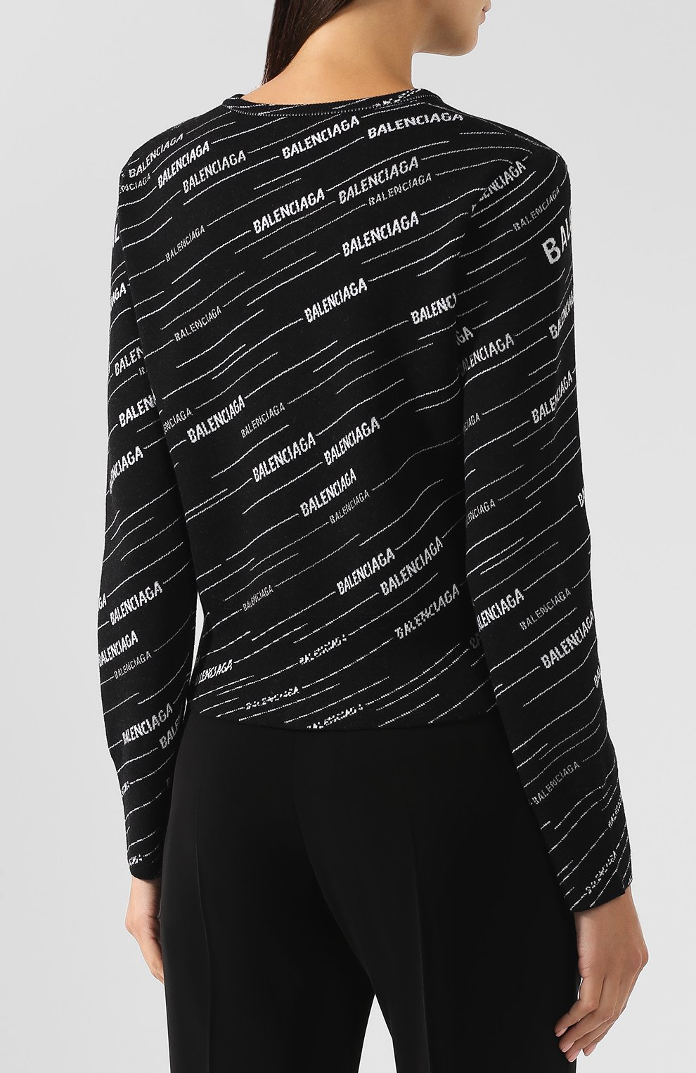 Шерстяной кардиган BALENCIAGA черно-белого цвета по цене 69250 руб., арт. 555294/T1524, фото 4 Шерстяной кардиган BALENCIAGA, арт. 555294/T1524, фото 4