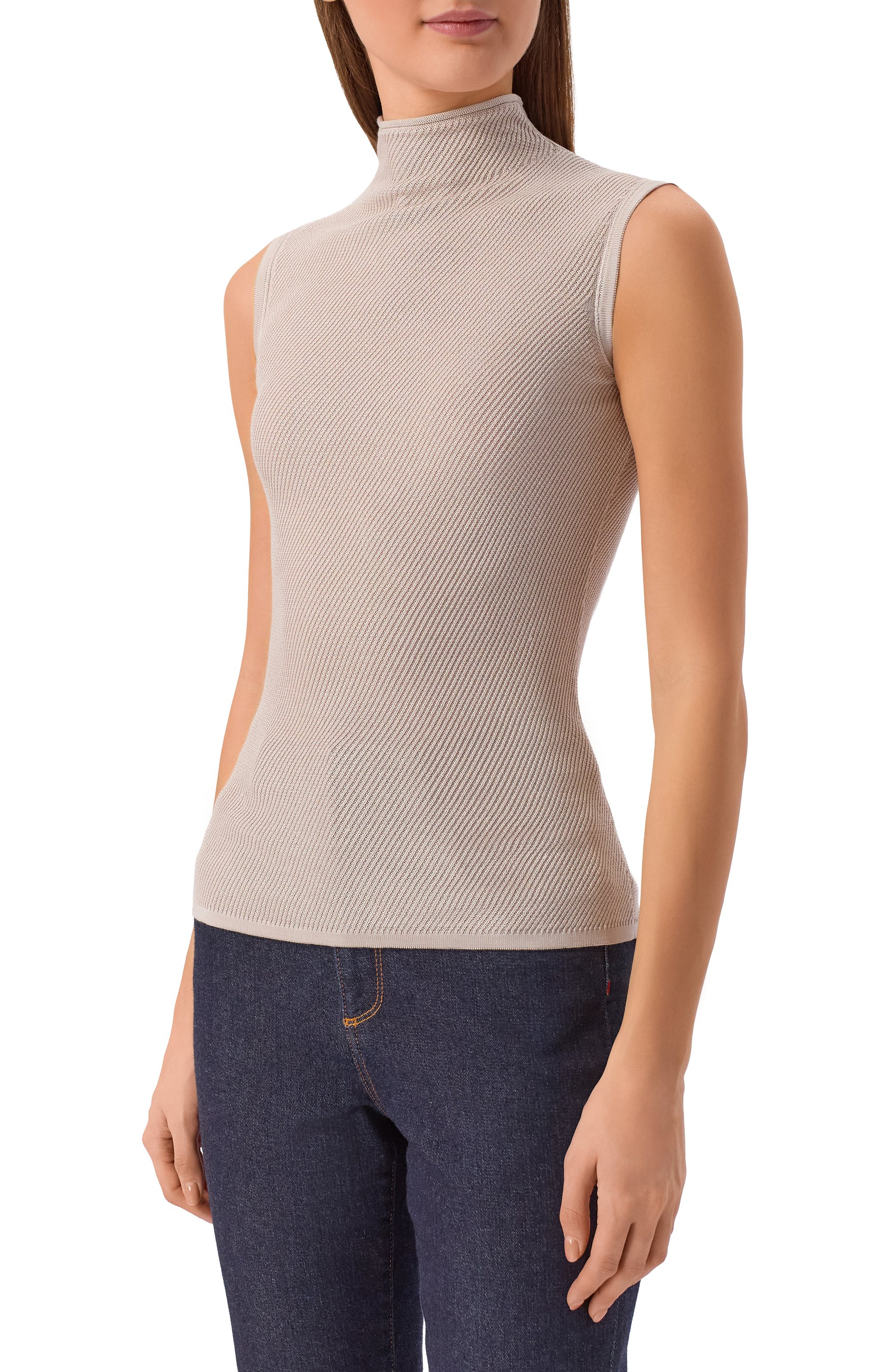 Шелковый топ COLOMBO бежевого цвета по цене 86250 руб., арт. MA04891/4-120AN, фото 3 Шелковый топ COLOMBO, арт. MA04891/4-120AN, фото 3