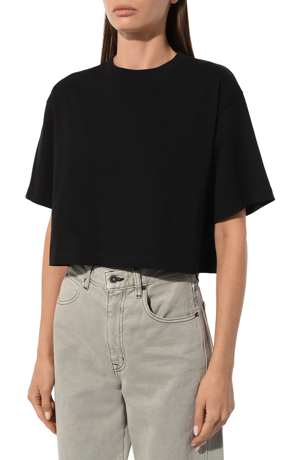 Хлопковая футболка CLOSED черного цвета по цене 12150 руб., арт. C95228-45F-EB, фото 3 Хлопковая футболка CLOSED, арт. C95228-45F-EB, фото 3