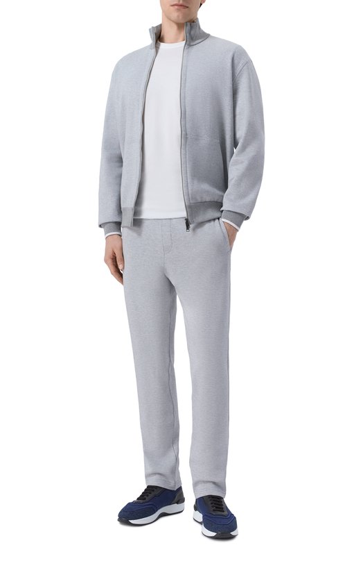 Хлопковая толстовка Brioni UJNU0L/PA611 Серый  UJNU0L/PA611 Фото 2