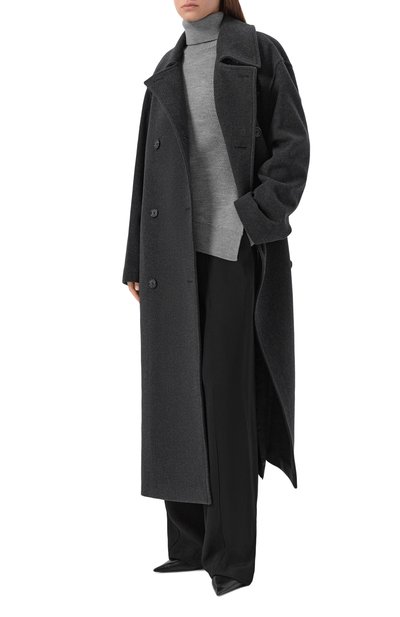 Пальто из шерсти и кашемира TOTEME серого цвета по цене 185000 руб., арт. 254-WR00231-FB0532, фото 2 Пальто из шерсти и кашемира TOTEME, арт. 254-WR00231-FB0532, фото 2