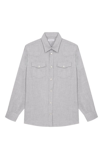 Рубашка из хлопка и лиоцелла BRUNELLO CUCINELLI, арт. BY637C360C