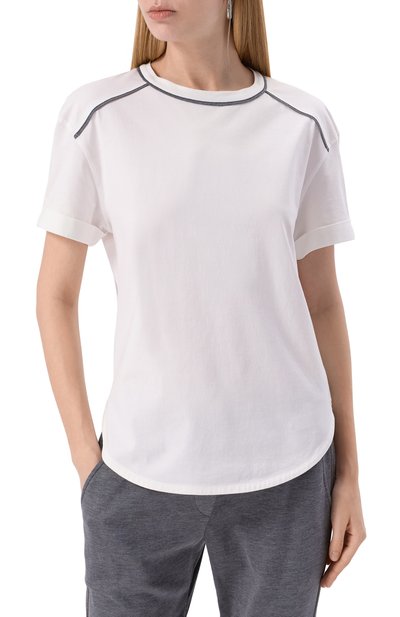 Хлопковый топ BRUNELLO CUCINELLI, арт. M0T81FP330, фото 3