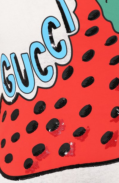 Хлопковая футболка GUCCI белого цвета по цене 47200 руб., арт. 562252/XJA18, фото 5 Хлопковая футболка GUCCI, арт. 562252/XJA18, фото 5