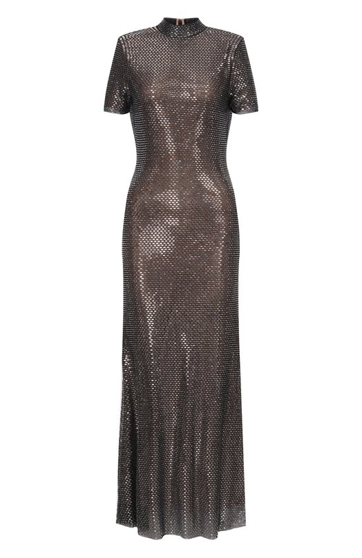 Платье с отделкой стразами self-portrait RS26051MGR Серый RS26051MGR