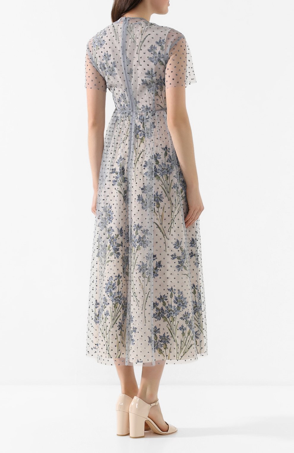 Платье-миди REDVALENTINO голубого цвета по цене 99550 руб., арт. TR3VAK36/4RL, фото 4 Платье-миди REDVALENTINO, арт. TR3VAK36/4RL, фото 4