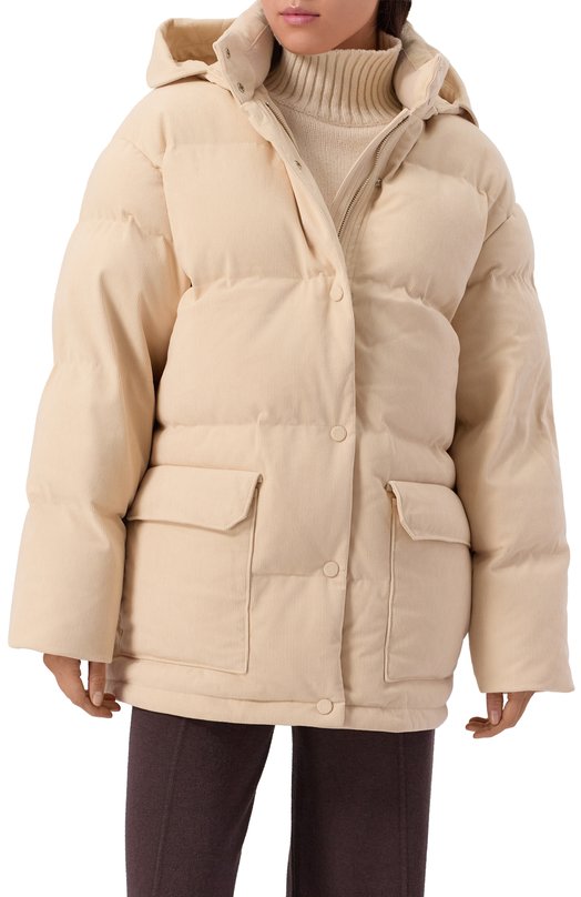 Вельветовый пуховик Addicted MD224-1 Бежевый  MD224-1 Фото 3