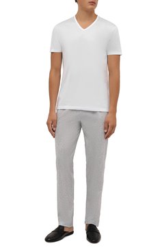 Мужская хлопковая футболка ZEGNA белого цвета, арт. N2M800070 | Фото 2 (Материал внешний: Хлопок; Длина (для топов): Стандартные; Рукава: Короткие; Кросс-КТ: домашняя одежда; Драгоценные камни: Проставлено; Материал сплава: Проставлено)