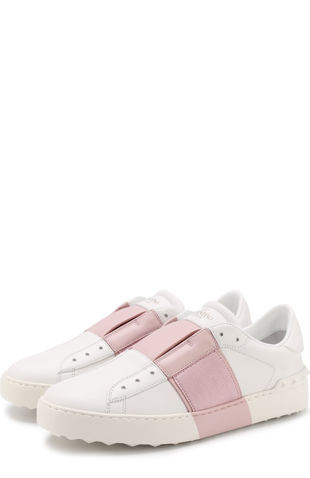 Кожаные кеды open с контрастной отделкой VALENTINO, арт. QW1S0A41/BVC, фото 1