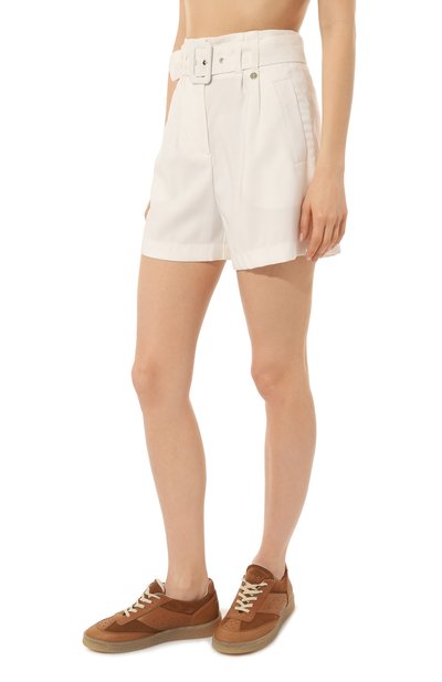 Шорты из вискозы LIU JO белого цвета по цене 21150 руб., арт. CA3317 T2508, фото 3 Шорты из вискозы LIU JO, арт. CA3317 T2508, фото 3