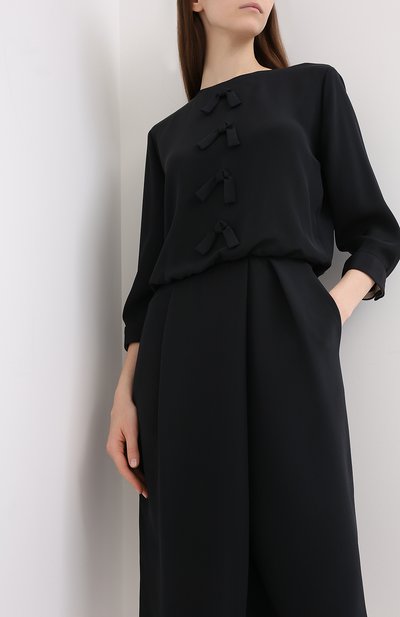 Шелковое платье GIORGIO ARMANI черного цвета по цене 342000 руб., арт. 0WHVA061/T01UW, фото 3 Шелковое платье GIORGIO ARMANI, арт. 0WHVA061/T01UW, фото 3