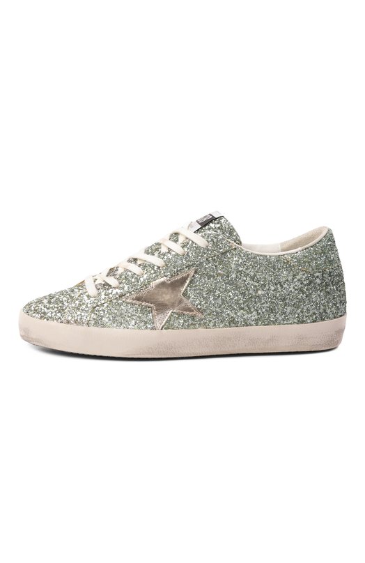 Кожаные кеды Super-Star Golden Goose Deluxe Brand GWF00101.F008056 Серебряный  GWF00101.F008056 Фото 4