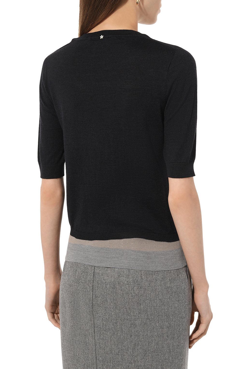 Пуловер из шерсти и шелка LORENA ANTONIAZZI темно-синего цвета по цене 49950 руб., арт. A24111TM45B/2862, фото 4 Пуловер из шерсти и шелка LORENA ANTONIAZZI, арт. A24111TM45B/2862, фото 4