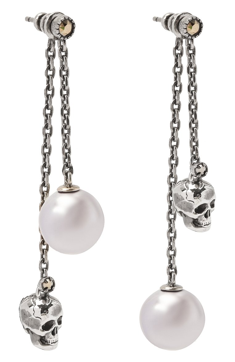 Женские серьги ALEXANDER MCQUEEN серебряного цвета, арт. 651156/J160X | Фото 4 (Материал: Металл; Нос: Не проставлено; Региональные ограничения белый список (Axapta Mercury): Не проставлено)