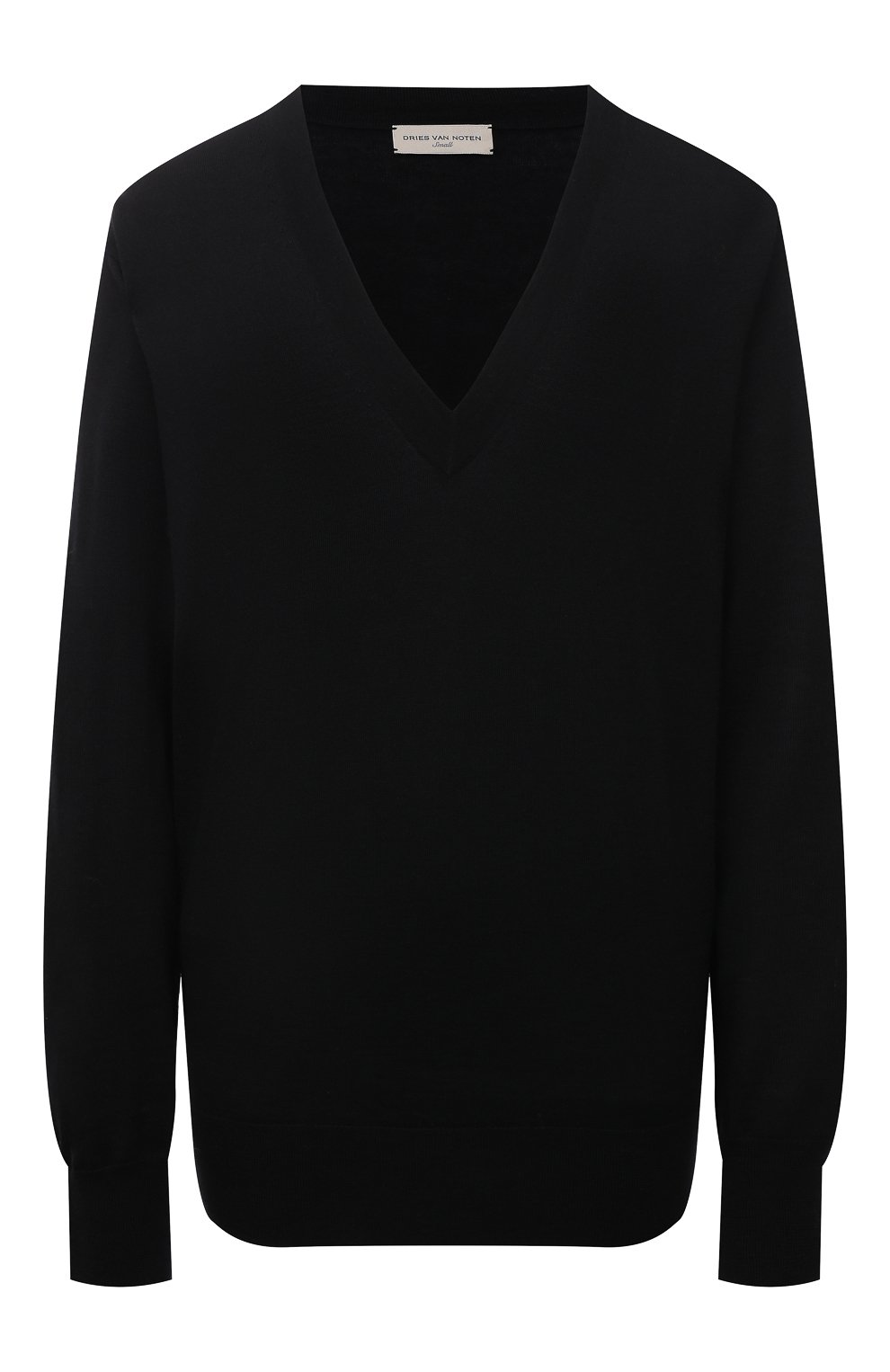 Шерстяной пуловер DRIES VAN NOTEN черного цвета по цене 52400 руб., арт. 212-031250-3700, фото 1 Шерстяной пуловер DRIES VAN NOTEN, арт. 212-031250-3700, фото 1