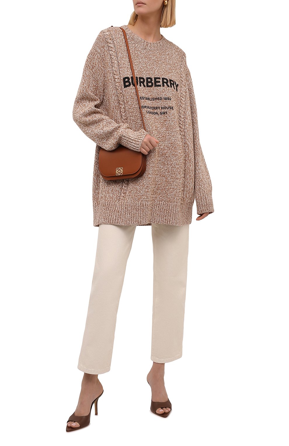 Свитер из шерсти и хлопка BURBERRY бежевого цвета по цене 118000 руб., арт. 8042432, фото 2 Свитер из шерсти и хлопка BURBERRY, арт. 8042432, фото 2