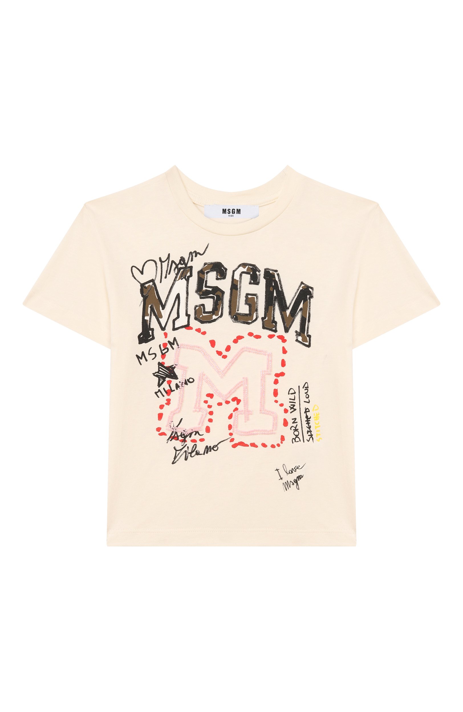 Хлопковая футболка MSGM KIDS, арт. F6MSJGTH314, фото 1