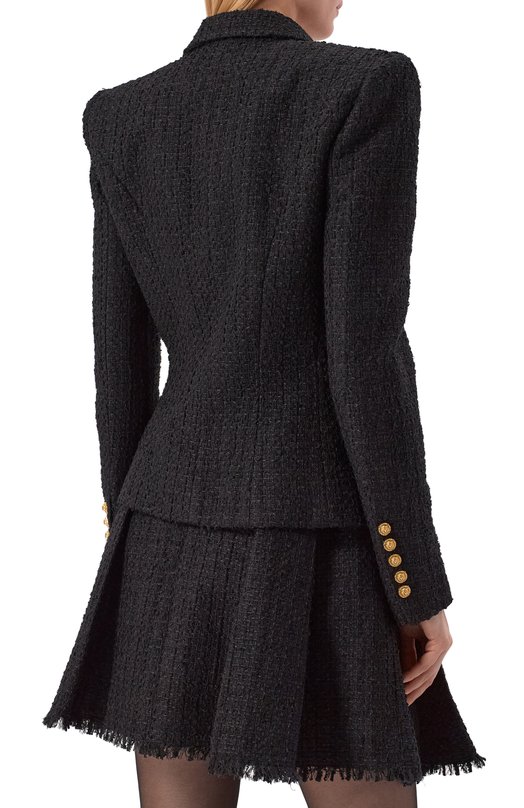 Твидовый жакет Balmain GF1SI505/XL81 Чёрный  GF1SI505/XL81 Фото 4
