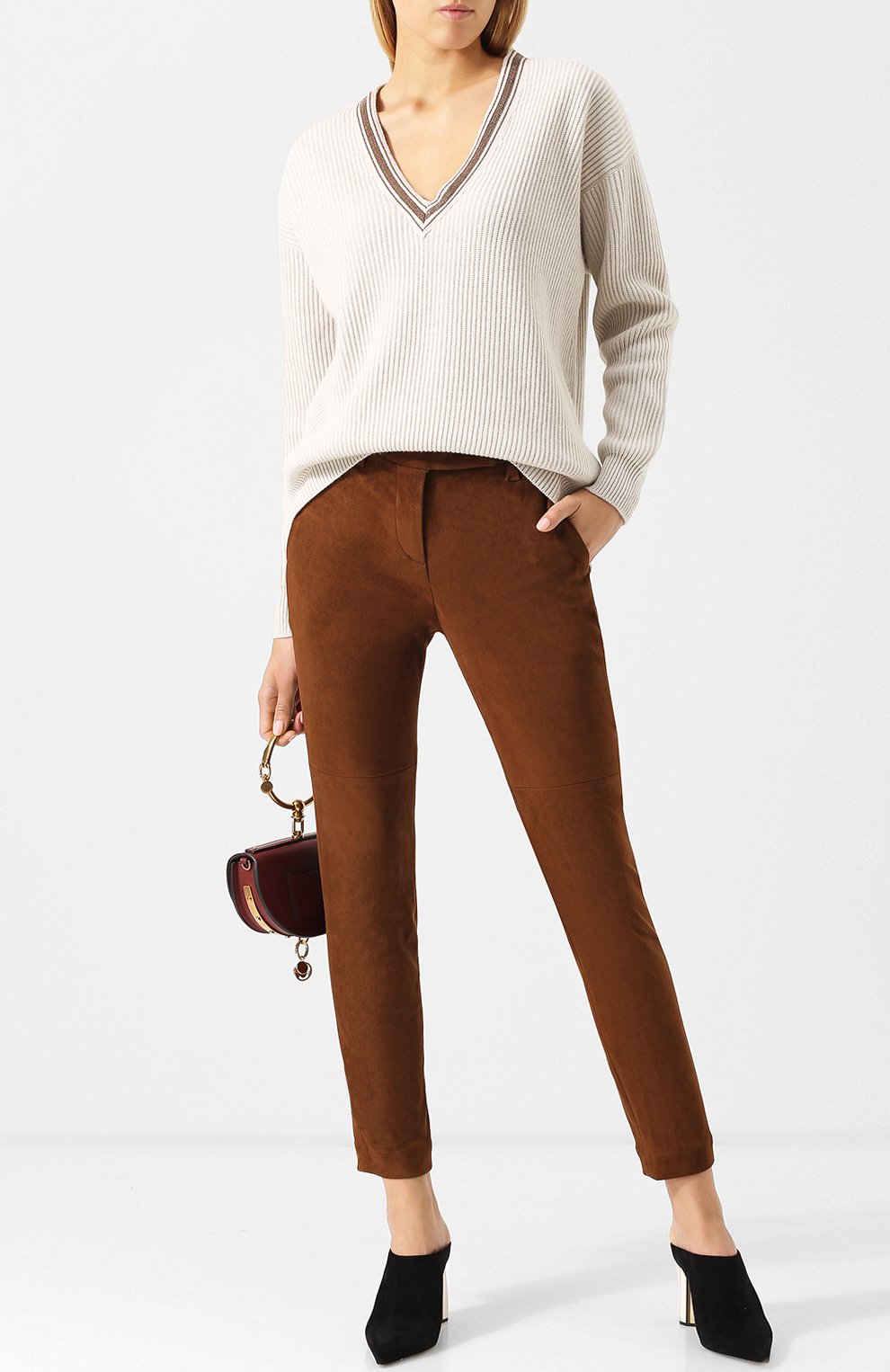 Кашемировый пуловер с v-образным вырезом BRUNELLO CUCINELLI, арт. M12716802, фото 2